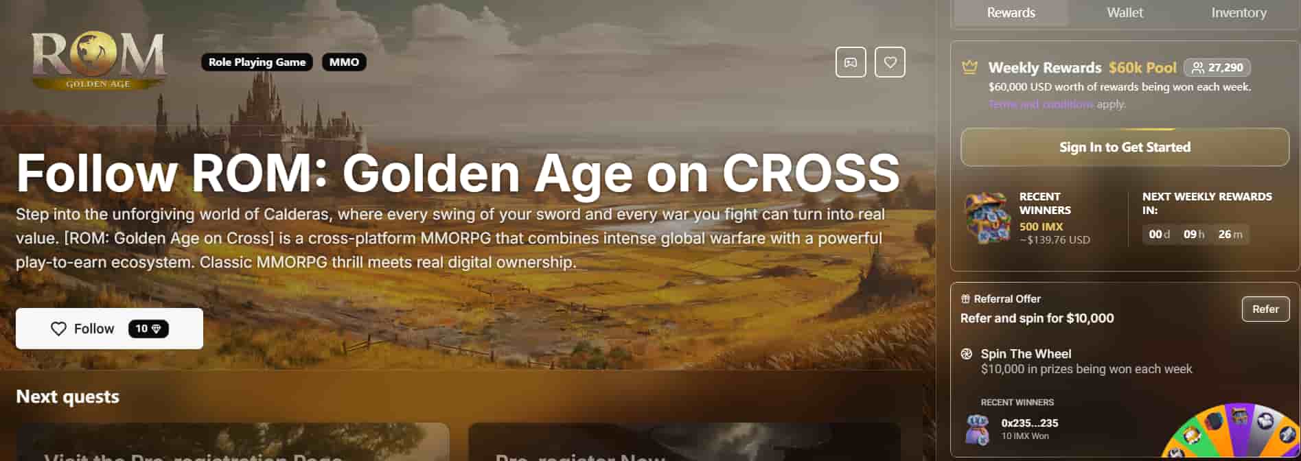Level Up Cepat Dan Cross Server Hadiah ROM Golden Age